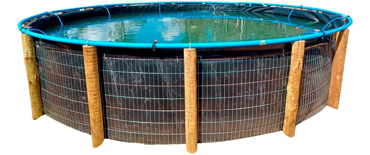 Geomembrana PEAD 100 mil litros com flange inox: veja specs, durabilidade de 20 anos, prós, contras e se serve para o seu projeto de piscicultura.